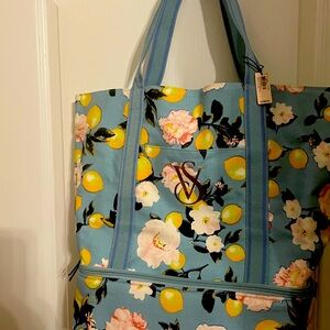 Victoria's Secret Blue Floral Tote